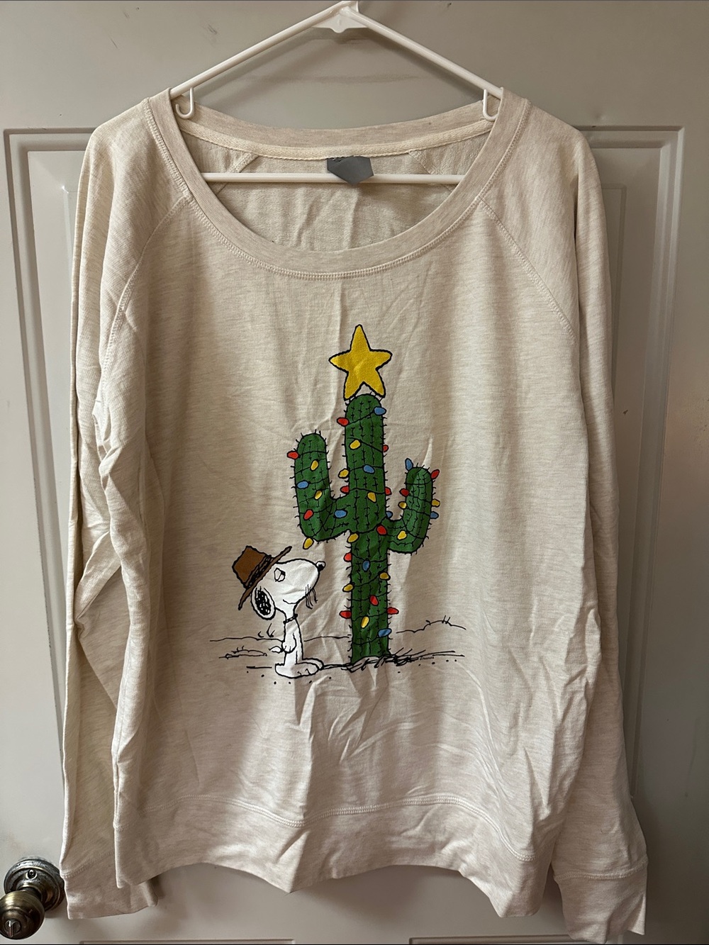Cream Snoopy Cactus Long Sleeve Tee